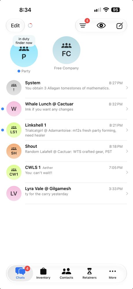 iLlagan Chats screen