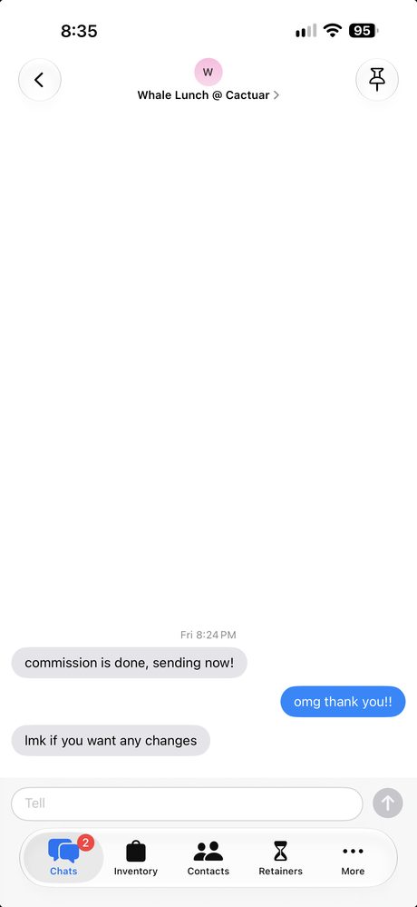 iLlagan Messages screen